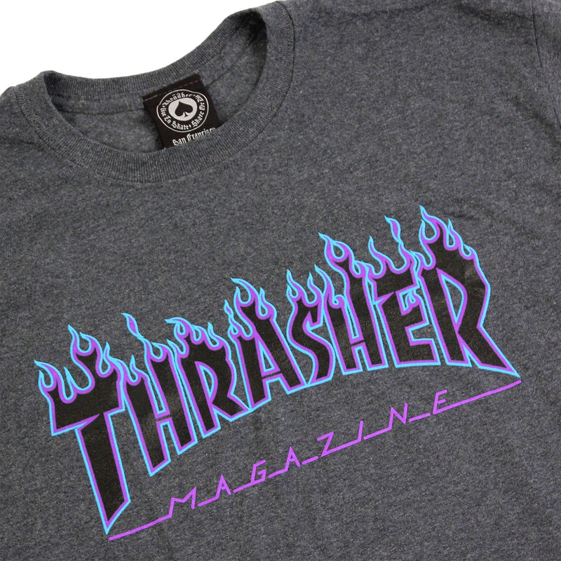 Thrasher Flame Logo T-Shirt Dark Heather 110289
