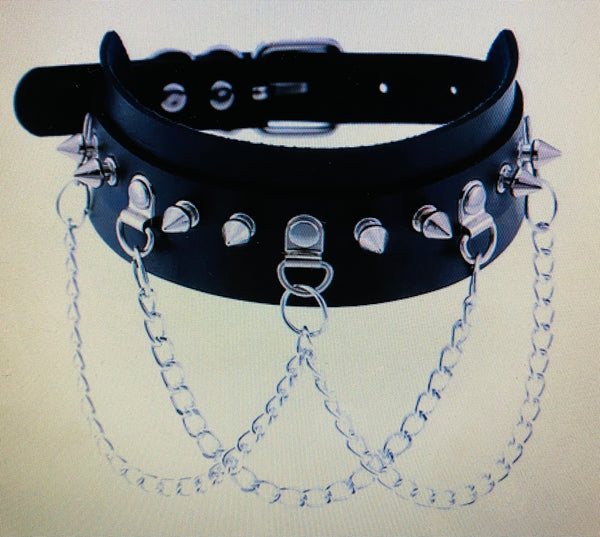 Chain Choker with chain & studs