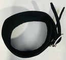 Leather Wristband Double Strap Soft Black