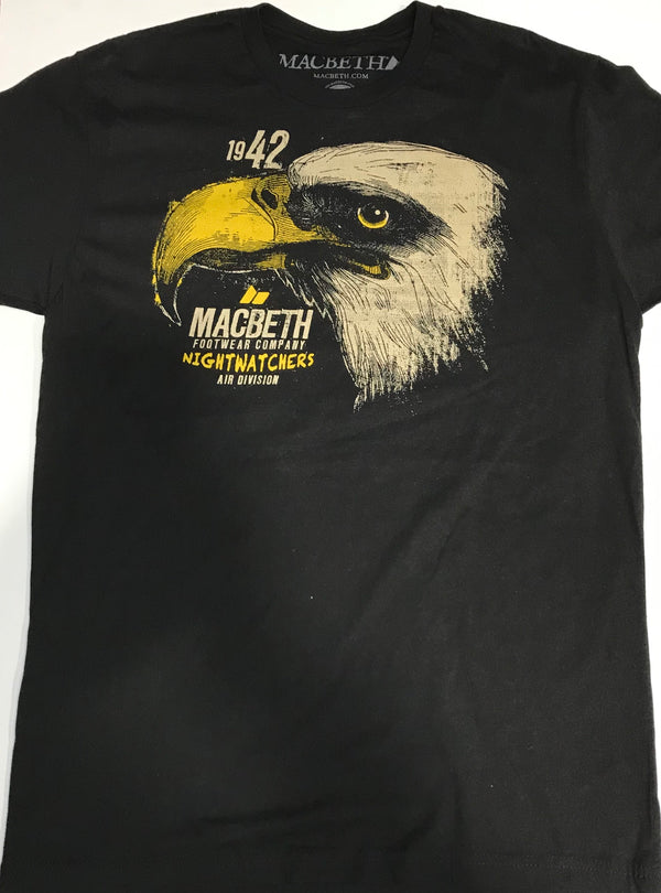 Macbeth Nightwatchers Eagle Black and Yellow Men's Tee