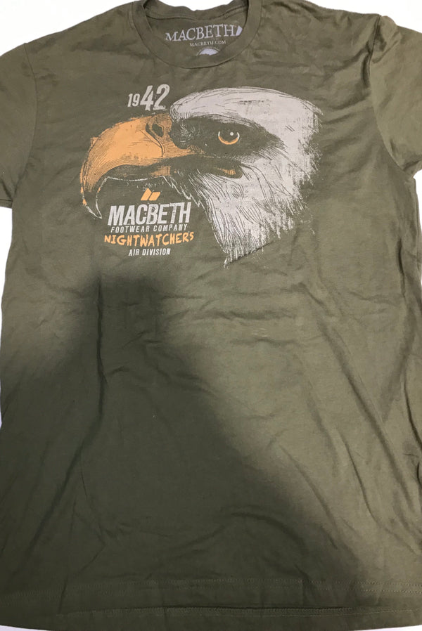 Macbeth Nightwatchers Eagle Green and Orange Men's Tee