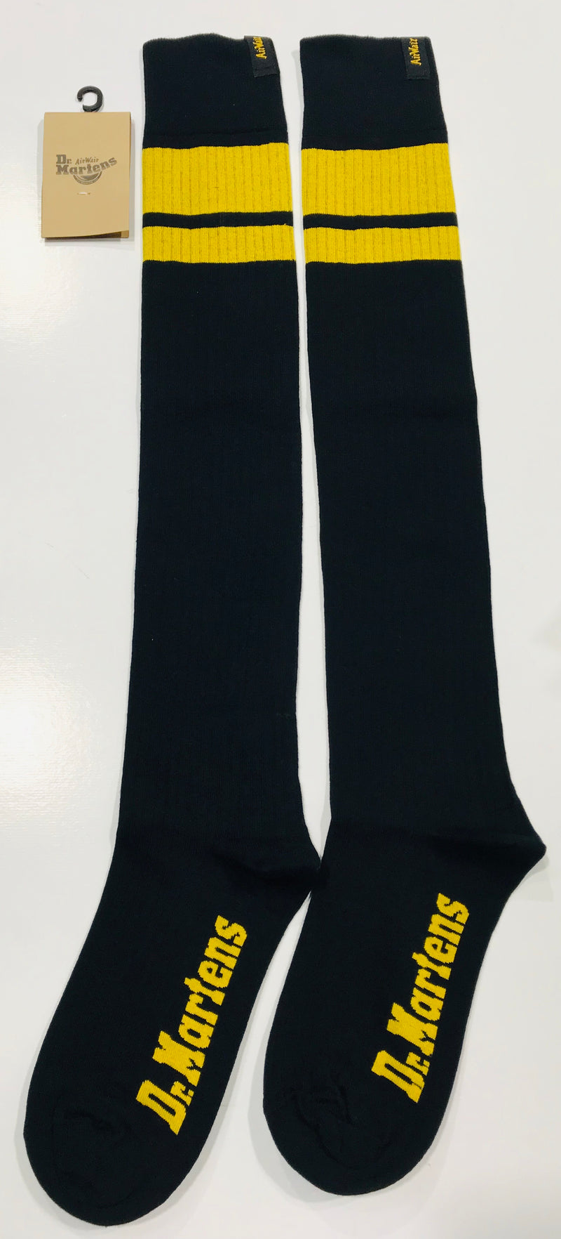 Dr Martens AirWair Women's Tall Sock Black and Yellow