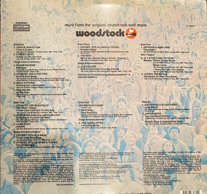 Woodstock Music From The Original Soundtrack And More Vol 1  Vinyl 3LPs RSD