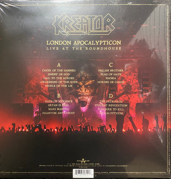 Kreator London Apocalypticon Live At The Roundhouse Vinyl 2LP