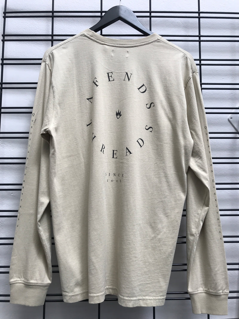 Afends Established Retro Fit Long Sleeve Tee Cement M191062