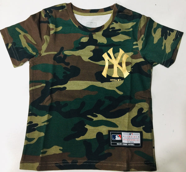 Majestic Athletic MLB NY Yankees Chesney Toddlers Tee Camo Gold 7K3T1MARV