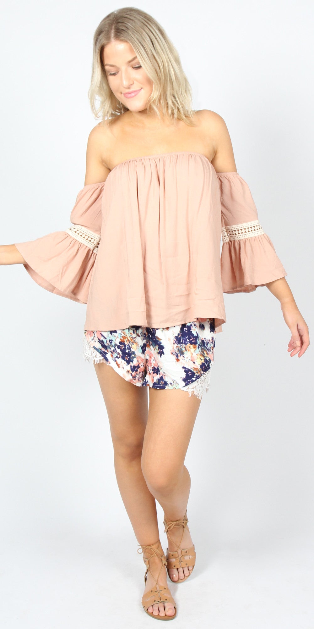 Sass Mexicali Shoulder Top Blush Pink 9989TWSS
