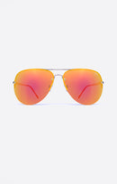 Quay Australia MUSE Gold Red Mirror Features Gold metal frame with a Blood Orange Mirror Lens x Amanda Steele Nickel Free Metal Frame Polycarbonate Lens Stainless Steel Hinges Cat.3 Lens 100% UV protection Width: 15cm - 5.9" Height: 5.5cm - 2.17" Nose Gap: 0.8cm - 0.31 Hot Property Newcastle 2300 NSW Australia