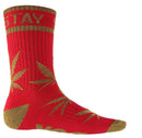 DGK 'Stay Smokin' Crew Socks Single Pair - Red/Gold