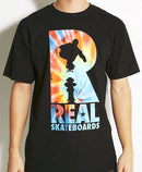 Real Skateboards Tie Dye Black T-Shirt - Famous Rock Shop Newcastle NSW Australia
